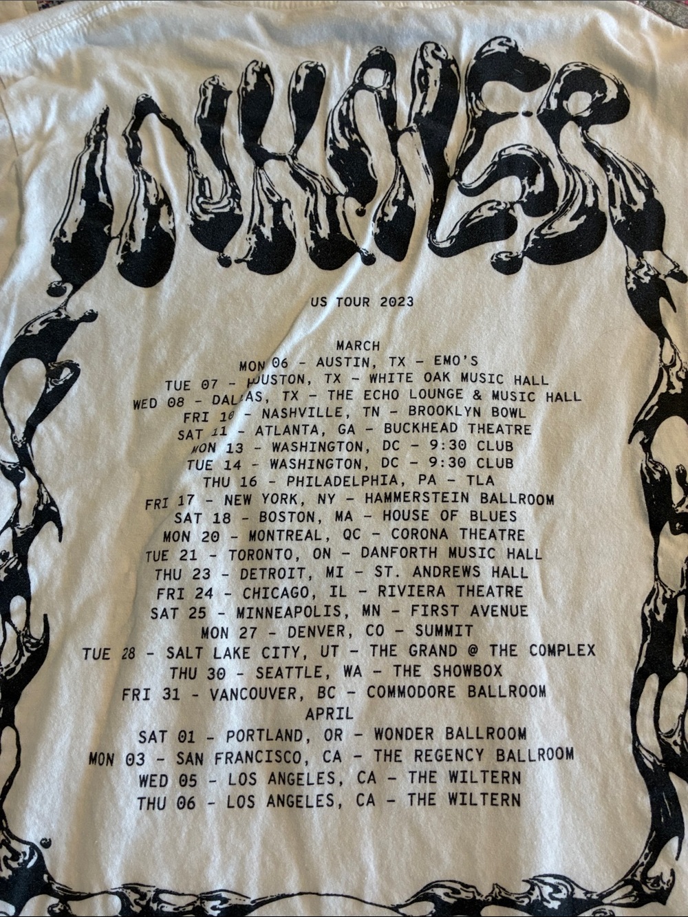 Inhaler concert White Graphic Band T-Shirt small cotton grunge indie - Picture 3 of 5